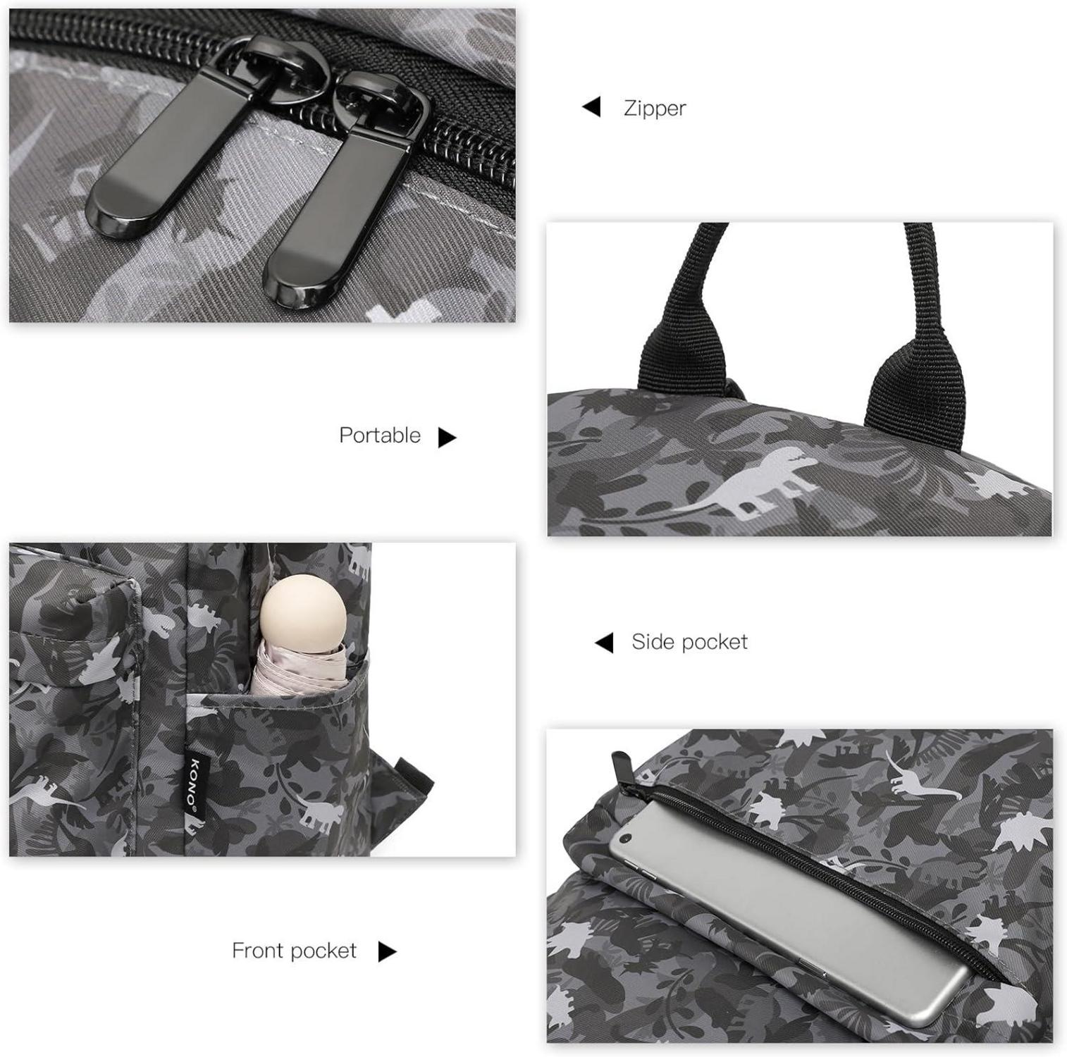 Schulrucksack Mädchen Jungen leicht Reiserucksack A-Grau L