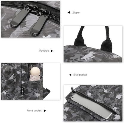 Schulrucksack Mädchen Jungen leicht Reiserucksack A-Grau L