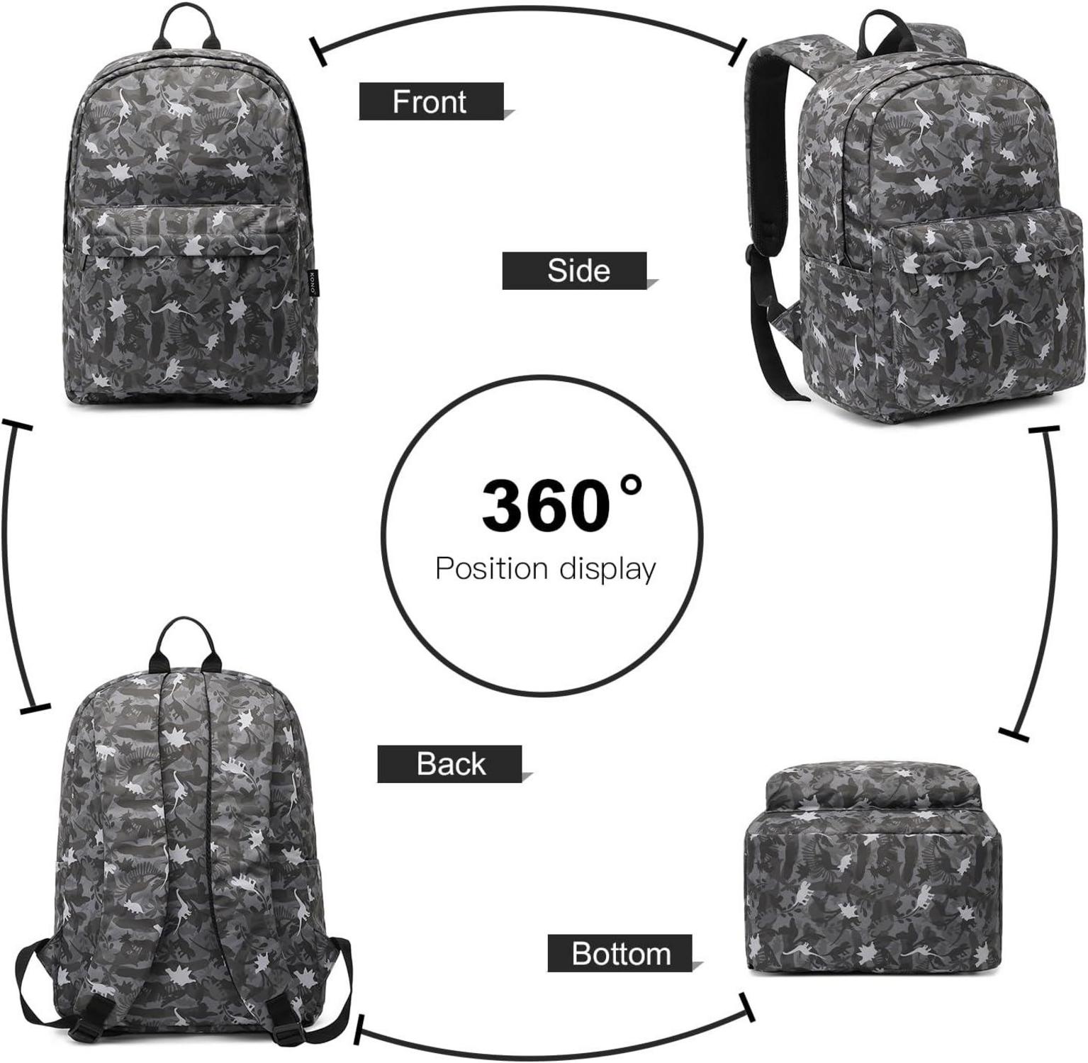 Leichter Schulrucksack für Mädchen Jungen Uni Reisen A-Grau L