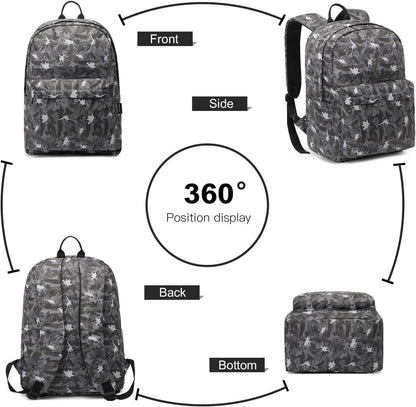 Leichter Schulrucksack für Mädchen Jungen Uni Reisen A-Grau L