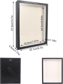 3D Bilderrahmen zum Befüllen 22x27cm Schwarz Plexiglas