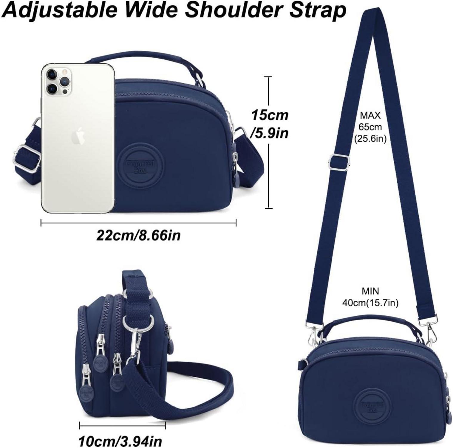 Kleine Umhängetasche Damen Nylon Crossbody Bag Wasserdicht Dunkelblau