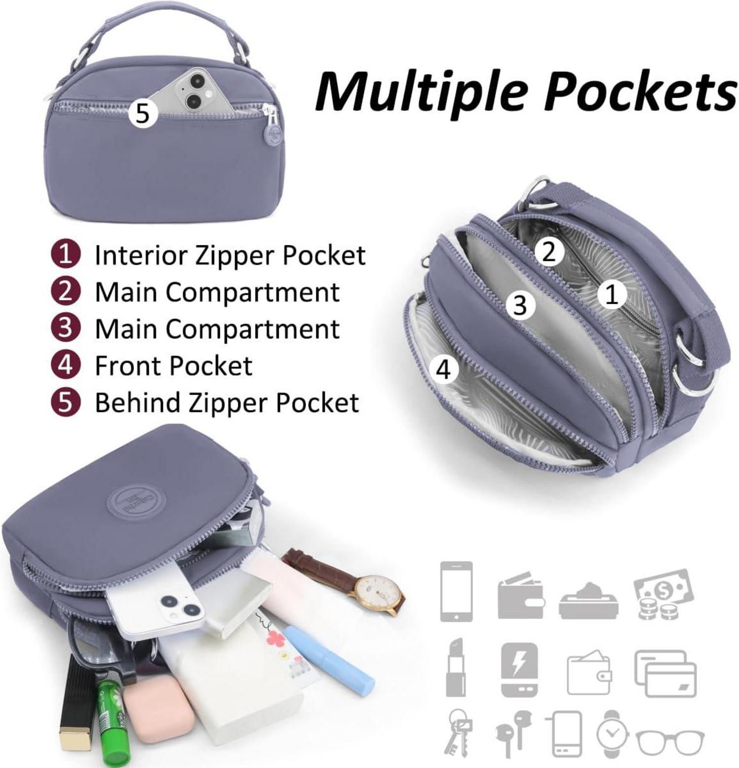 Kleine Umhängetasche Damen Wasserdicht Nylon Crossbody Bag