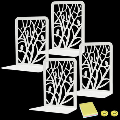 Qualsen Bücherstütze Metall Baum Vogel Design 2 Paar