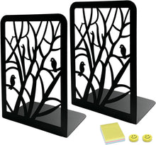Qualsen Schwarze Metall Buchstützen Baum Vogel Design