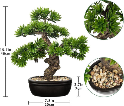 Kunstbonsai Naturgetreu Künstliche Bonsaibaum mit Topf 40cm