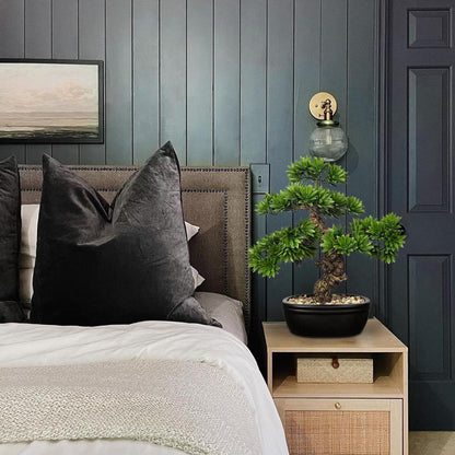 Kunstbonsai Kunstpflanze Bonsaibaum Topf Deko 40cm Bad Büro Fensterbank