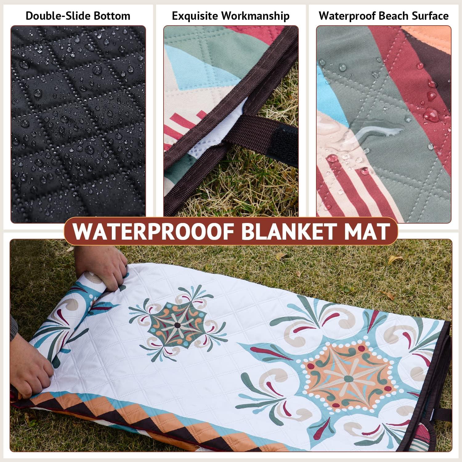 Wasserdichte Picknickdecke 200x200cm Strandmatte Outdoor Camping Seattle