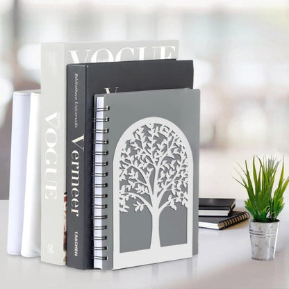 Buchstütze Metall 2 Paar Bücherhalter Regal Schule Zuhause White