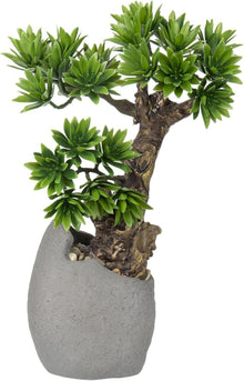 Künstlicher Kunstbonsai Zementtopf Deko 35cm Echtwirkung