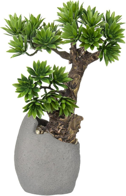 Künstlicher Kunstbonsai Zementtopf Deko 35cm Echtwirkung