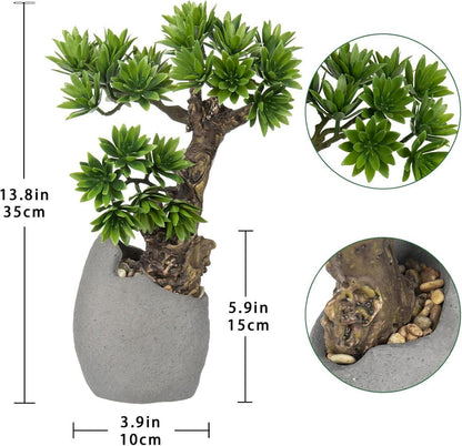 Kunstbonsai Naturgetreue Kunstpflanze Bonsaibaum Zementtopf