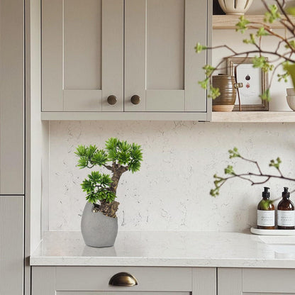 Briful Kunstbonsai Naturgetreu Künstlicher Bonsaibaum Zementtopf Dekoration 35cm