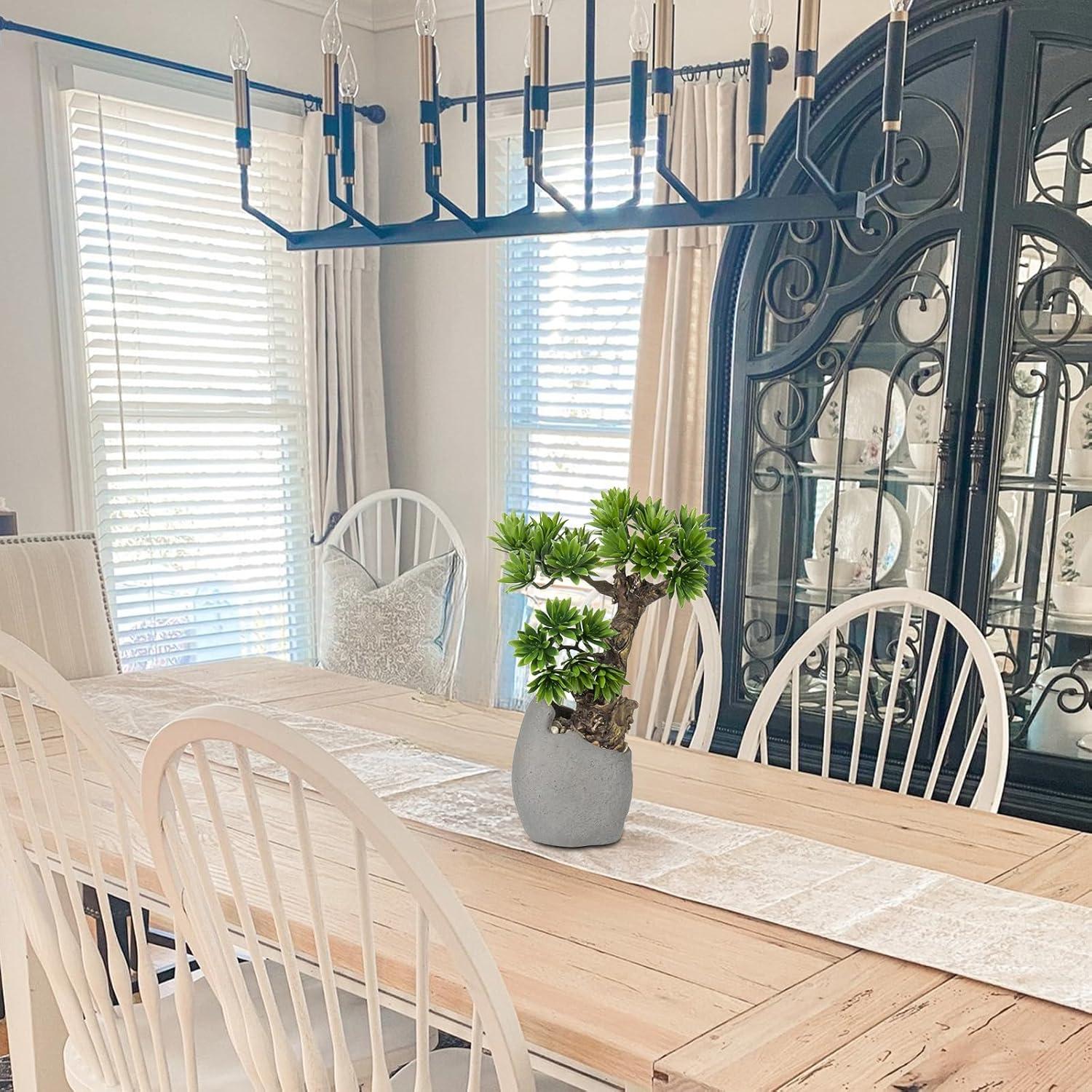 Kunstbonsai Bonsaibaum Zementtopf hochwertige Dekoration Bad Büro 35cm