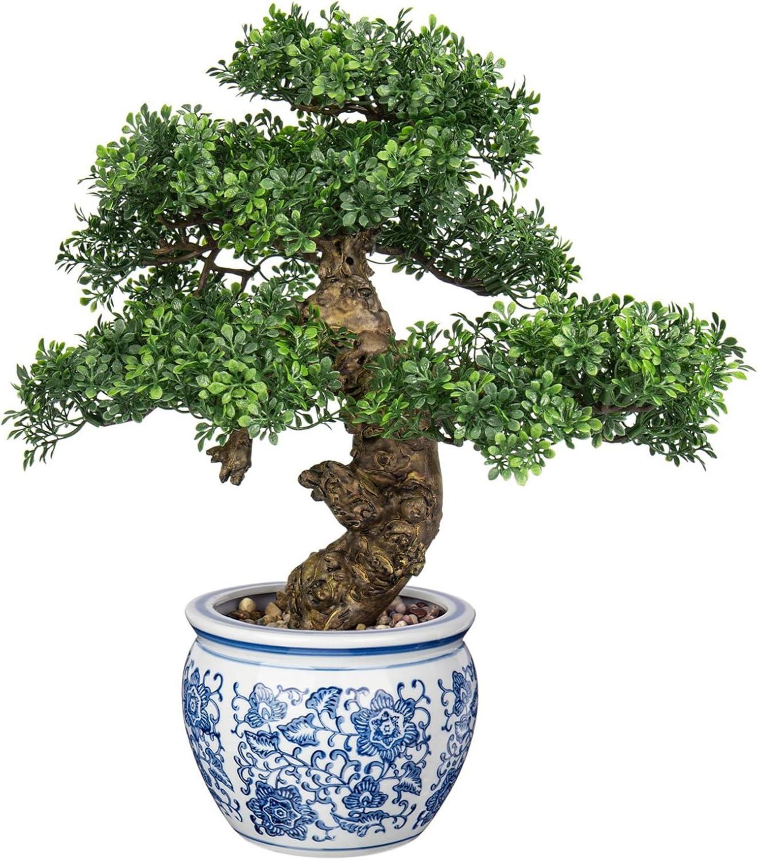 Kunstbonsai Naturgetreue Kunstpflanze Bonsaibaum Keramiktopf 43cm