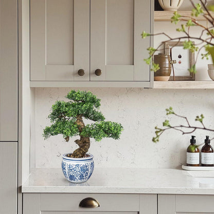 Kunstbonsai Naturgetreue Kunstpflanze Bonsaibaum Keramiktopf 43cm