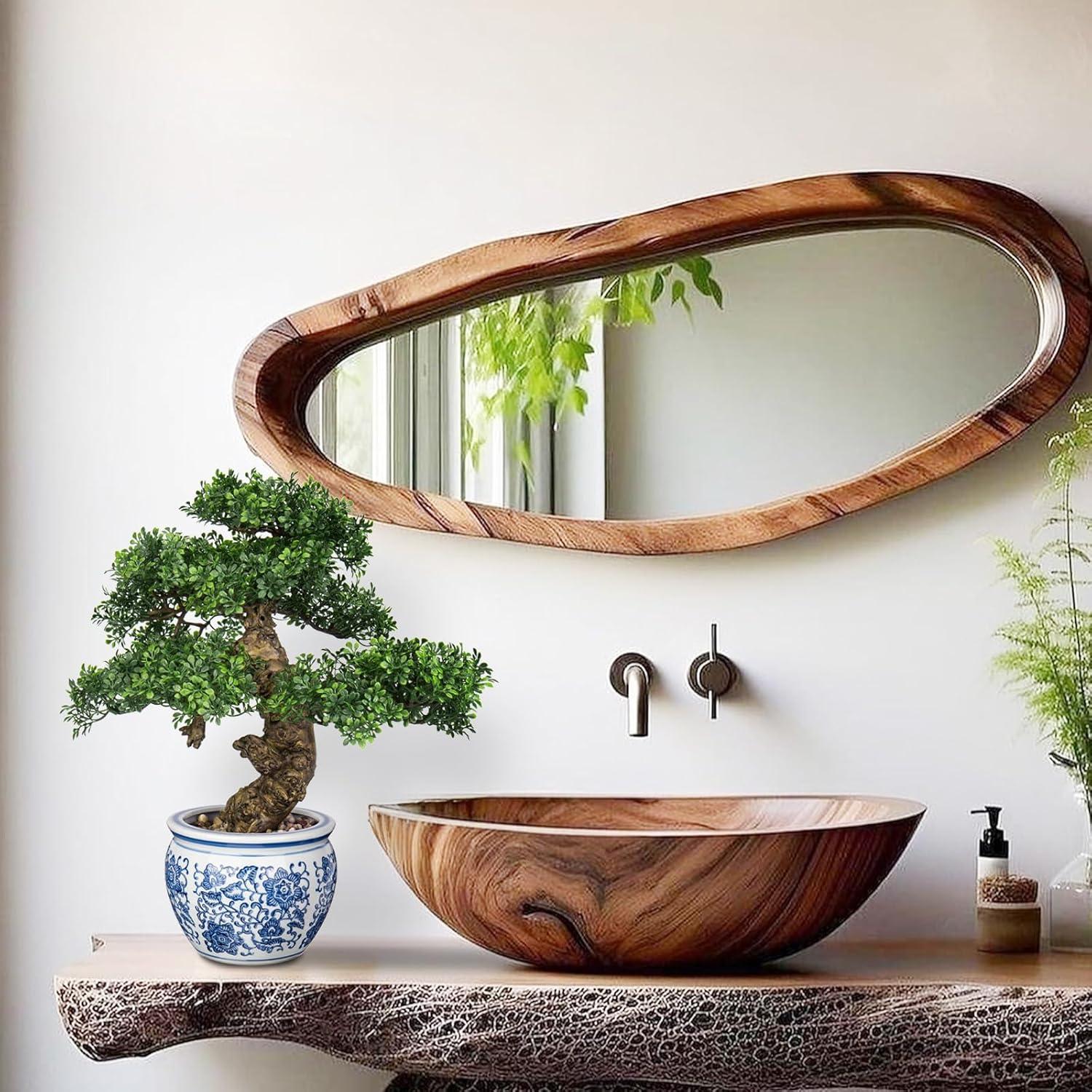 Kunstbonsai Naturgetreu Bonsaibaum Keramiktopf Deko 43cm