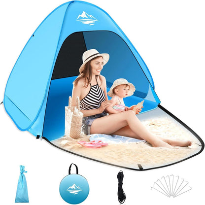 Strandmuschel Pop Up Zelt UV50+ Schutz für Strand Camping&Wandern