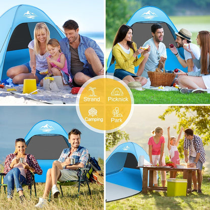 Automatisches Strandzelt Pop Up UV50+ Schutz 2-3 Personen Tragbar & Leicht
