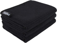 Schwarze Waffeltuch Mikrofasertücher 40x70cm 3er Set