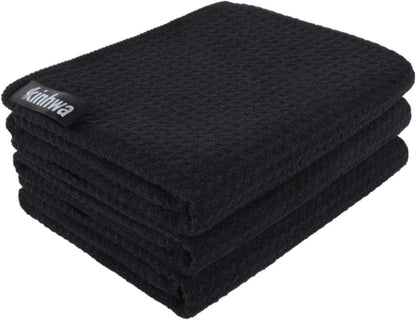 Schwarze Waffeltuch Mikrofasertücher 40x70cm 3er Set