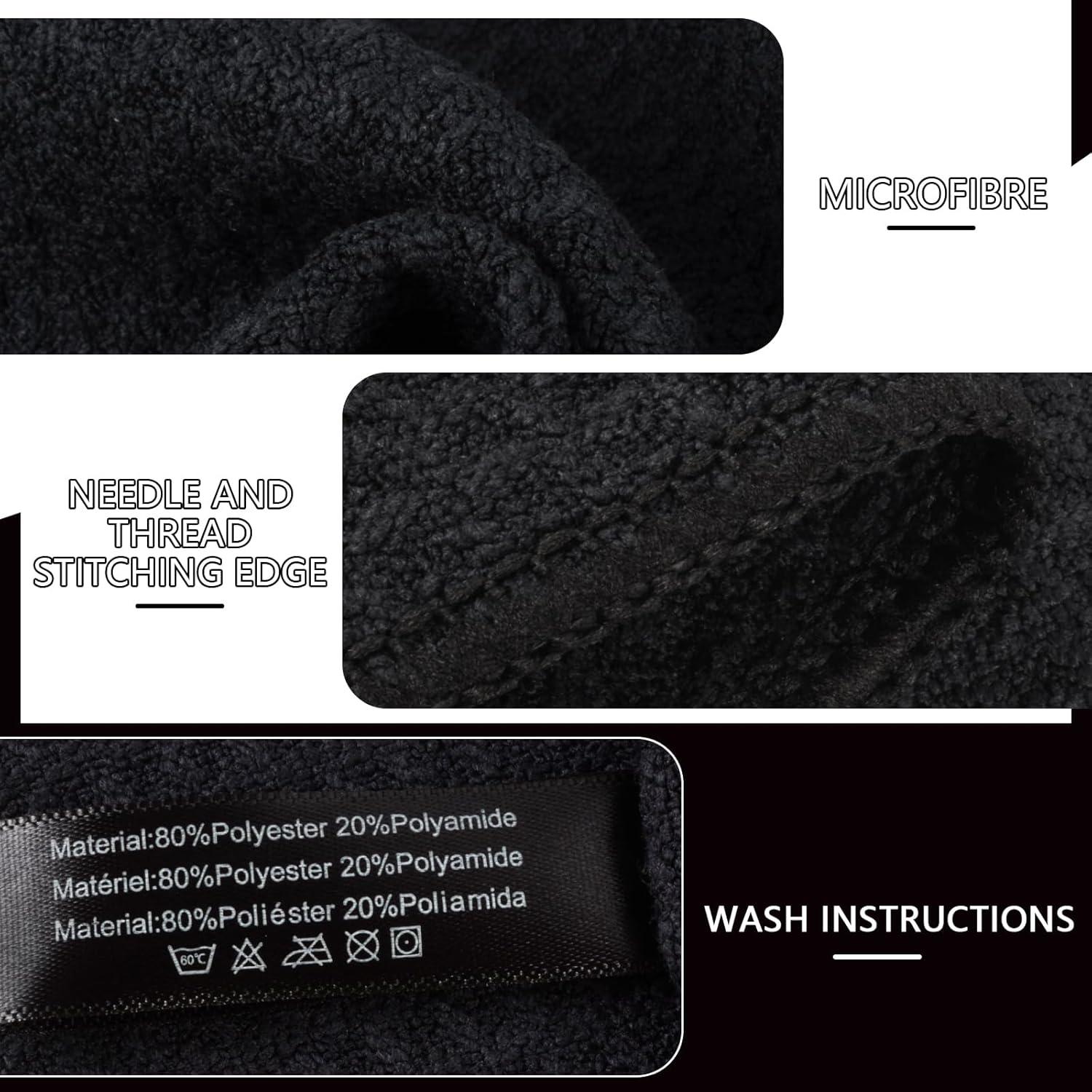 Schwarze Waffeltuch Mikrofasertücher 40x70cm 3er Set
