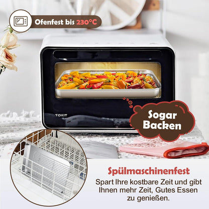 Backblech mit Abkuehlgitter Edelstahl 26,5 x 20,5 x 2,5cm