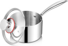 Stielkasserolle 16cm 3-Lagen Edelstahl mit Deckel 1,8L für alle