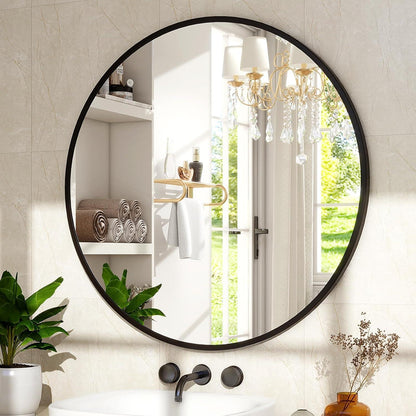 Rechteckiger Wandspiegel Schwarz – Moderner Bad- & Wohnzimmer Spiegel