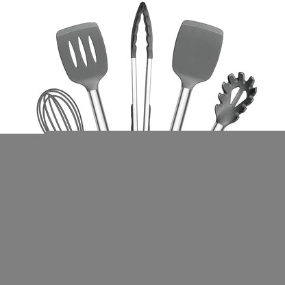 Küchenhelfer Set 7-teilig Silikon, Grau, Hitzebeständig, Antihaft