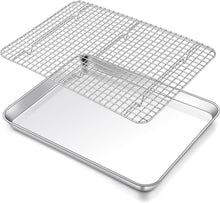 Joyfair Kuchenblech Edelstahl mit Abkühlgitter Backset 40,5x30,5cm