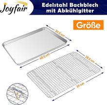 Joyfair Edelstahl Kuchenblech mit Abkühlgitter Set