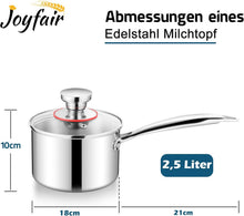 Joyfair 18cm Stielkasserolle 3-Lagig Edelstahl Induktion mit