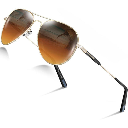 Piloten Sonnenbrille Herren Damen Polarisiert Metall Retro UV400