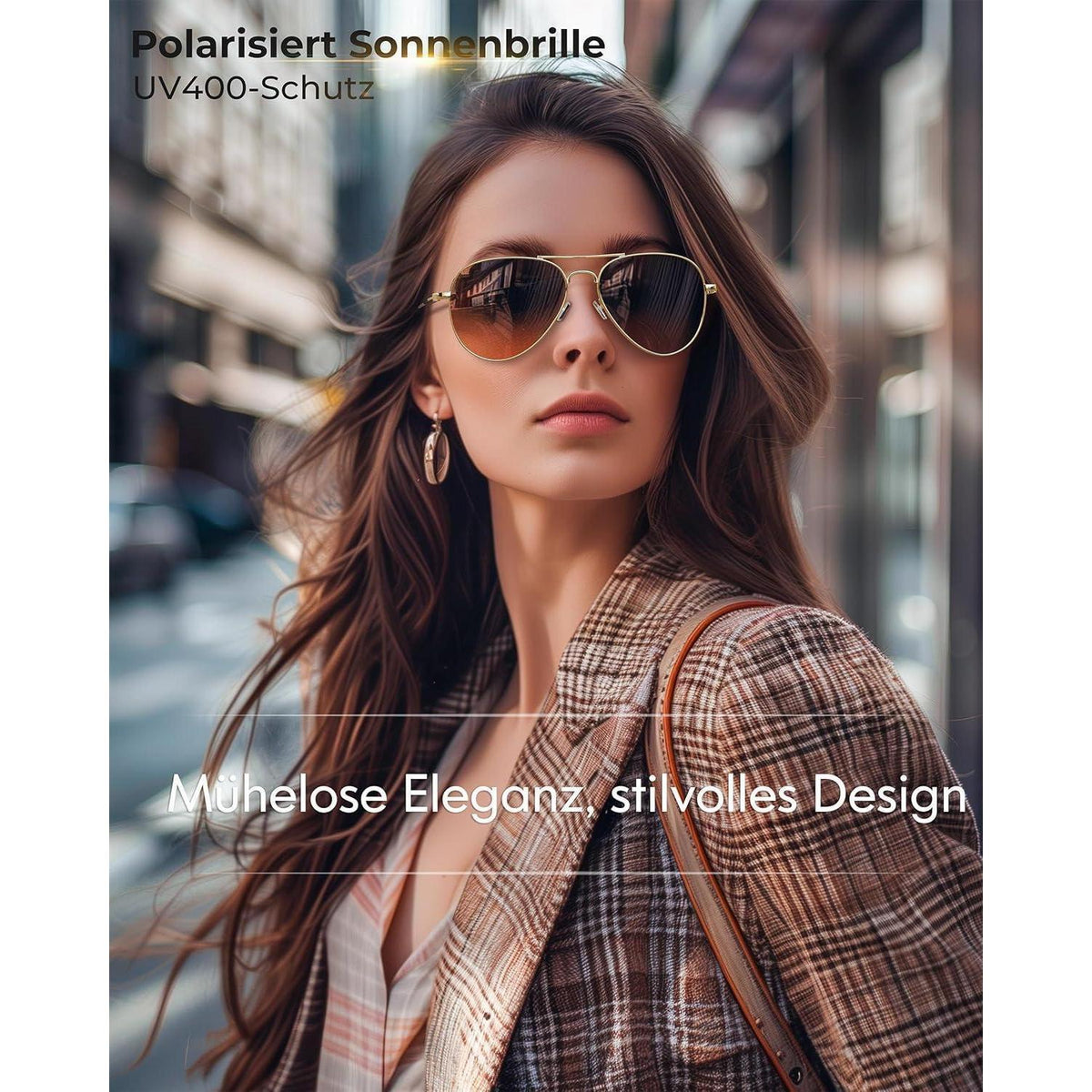Piloten Sonnenbrille Herren Damen Polarisiert Metall Retro UV400