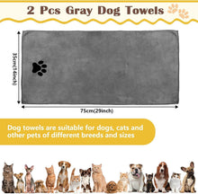 Hundehandtuch, 2er Pack, Extra Saugfähig, Grau, 75 x 35