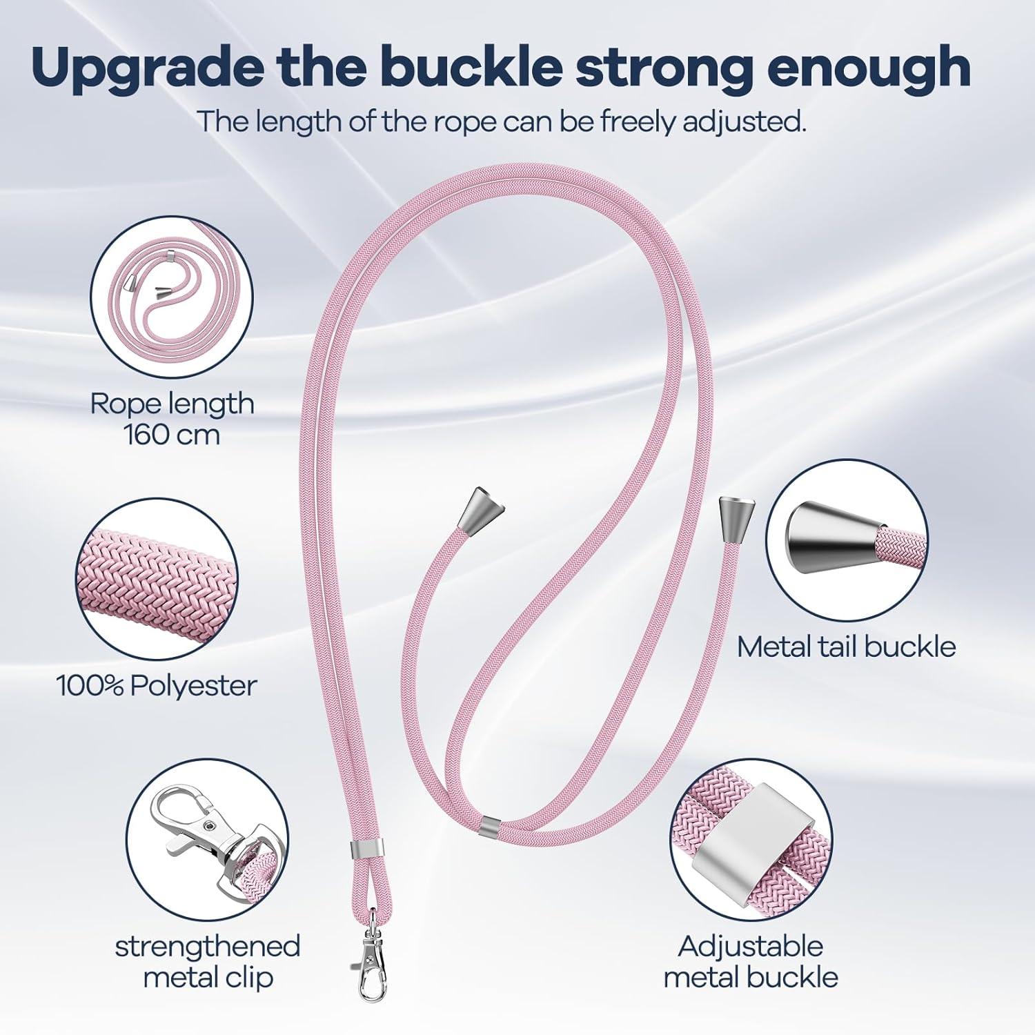 Caslord Handykette Universal mit 2 Stück Patch Roségold
