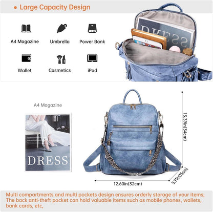 Damen-Rucksack PU-Leder wasserdicht wandelbar Mehrzweck Handtasche