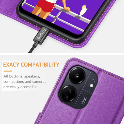 Handyhülle Xiaomi Redmi 13C Leder Klapphülle mit Kartenschlitzen