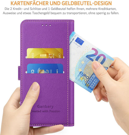 Handyhülle Samsung Galaxy A15 5G Leder Klapphülle Violett