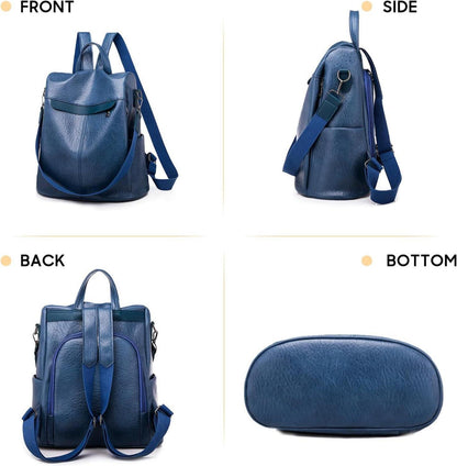 Damen-Rucksack wasserdicht diebstahlsicher leicht PU-Leder wandelbar