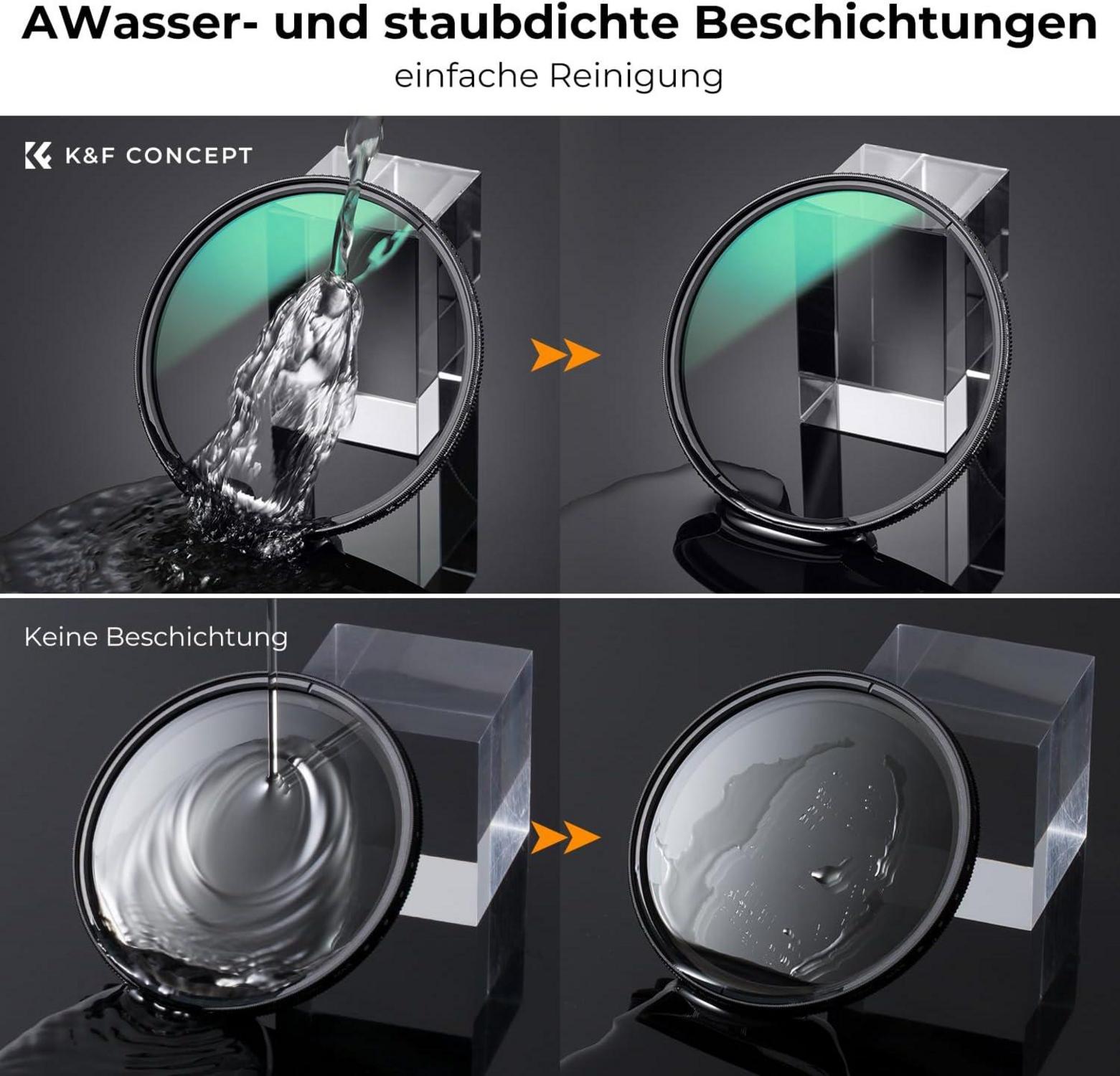62mm K&F Concept Nano-X Serie CPL Polfilter 28x Nano-beschichtet