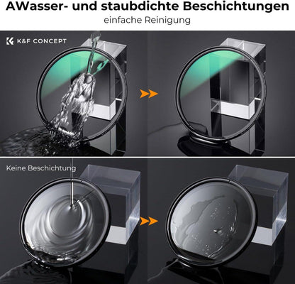 62mm K&F Concept Nano-X Serie CPL Polfilter 28x Nano-beschichtet