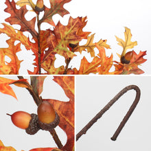 Künstliche Herbstblätter Zweige Eiche Acorn Deko Orange Gelb