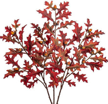 3er Set Künstliche Eichenblattstiele Herbst Deko Eicheln Eiche Blätter