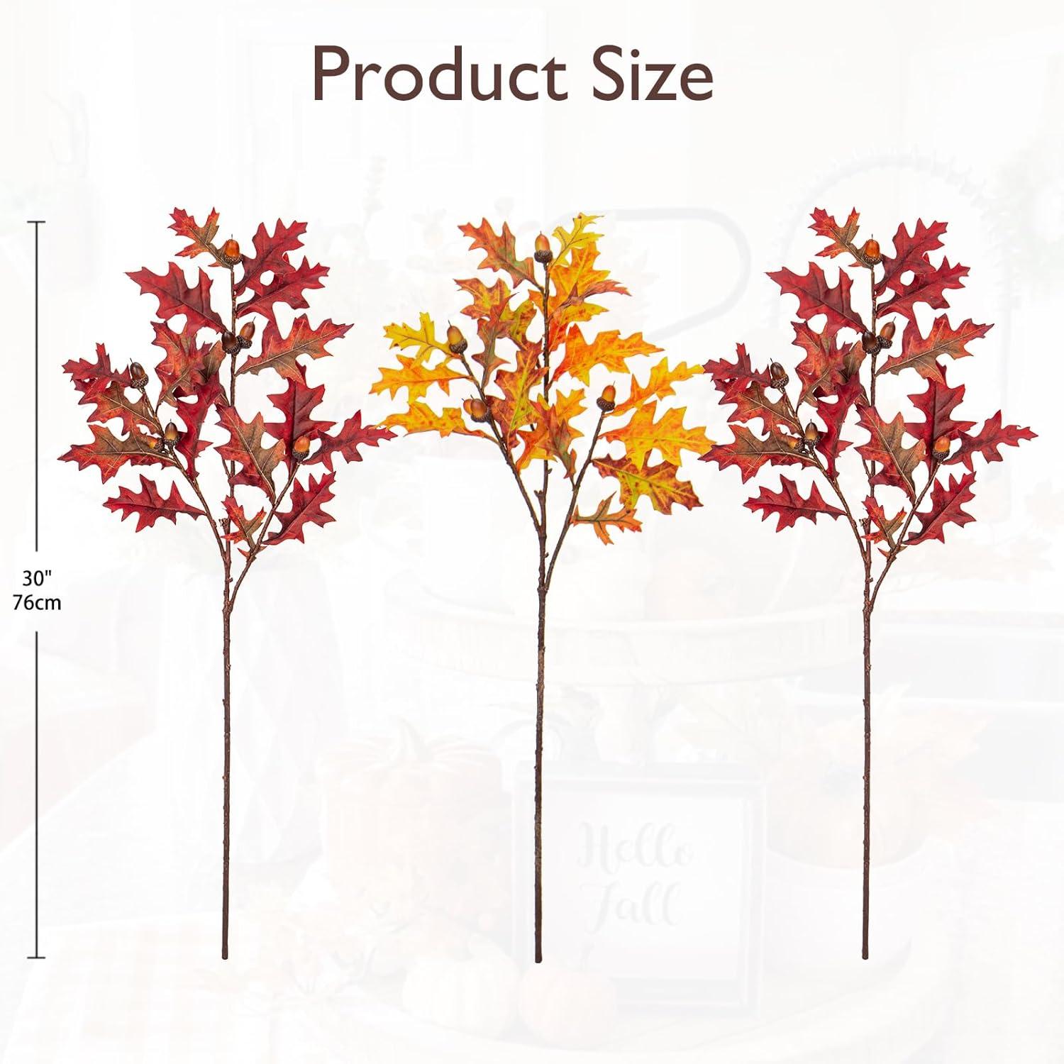 Künstliche Eichenblattstiele Herbstliche Kunstzweige Eiche Eichel