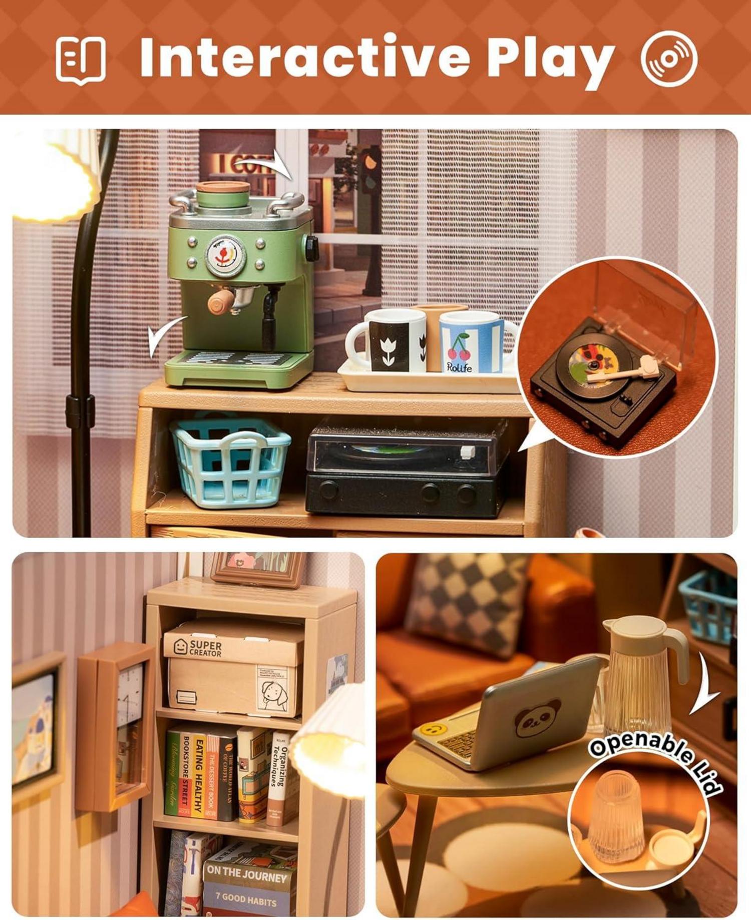 Rolife Miniaturhaus Bausatz Super World Puppenhaus Modellbausatz mit Möbeln und Zubehör