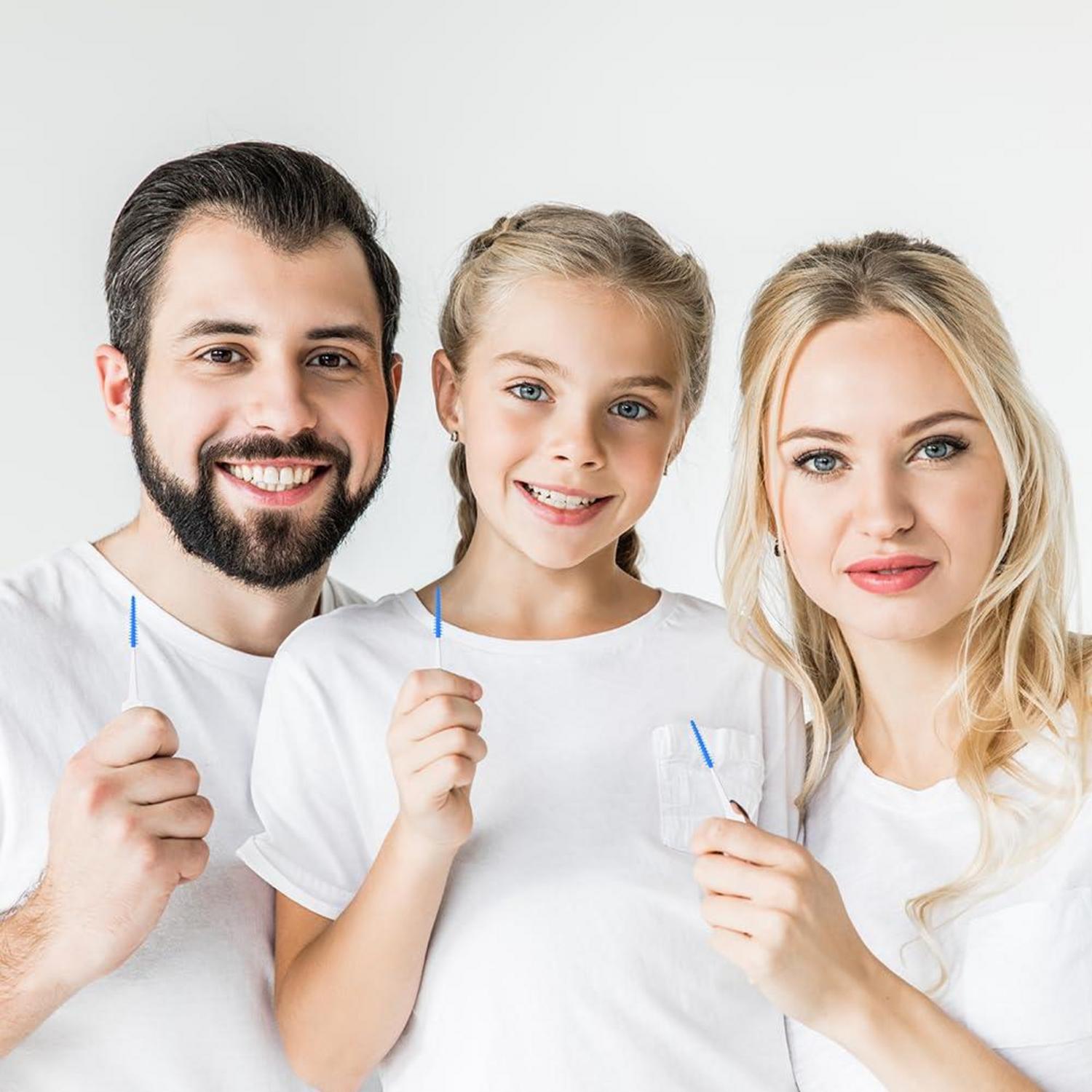 220 Silikon Interdentalbürsten Zahnreinigung Dentalbürsten Blau