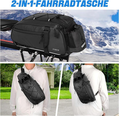 Fahrradtasche für Gepäckträger 12L PU Stoff Wasserfest Reflektierend