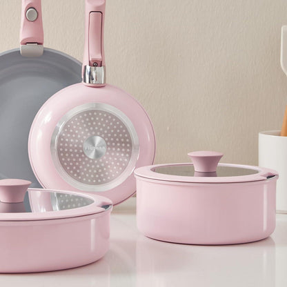 Keramik Pfannen-Set 5-teilig 20/26cm Antihaft Induktion